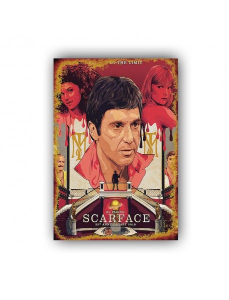 AL PACINO SCARFACE 35TH ANNIVERSARY 2018 AHŞAP POSTER 20x30cm  - 80