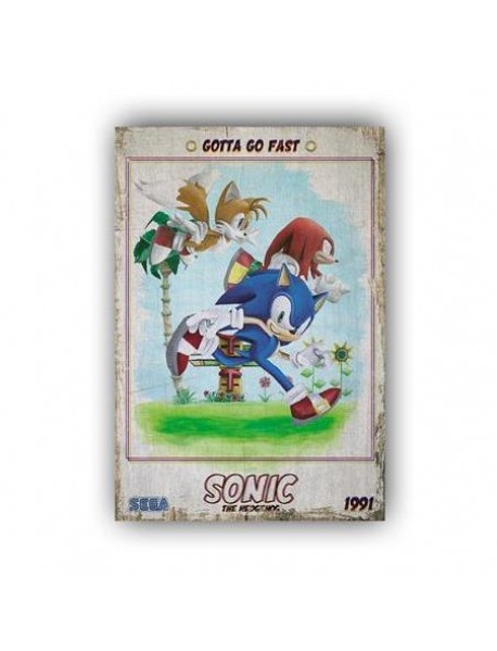 SONIC GOTTA GO FAST SEGA AHŞAP POSTER 20x30cm  - 08