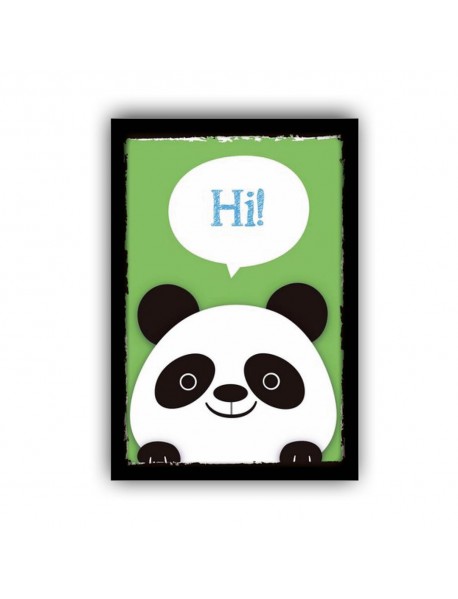 Hİ PANDA AHŞAP POSTER 20x30cm  - 79