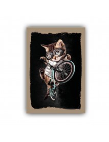 BIKER CAT AHŞAP POSTER 20x30cm  - 98