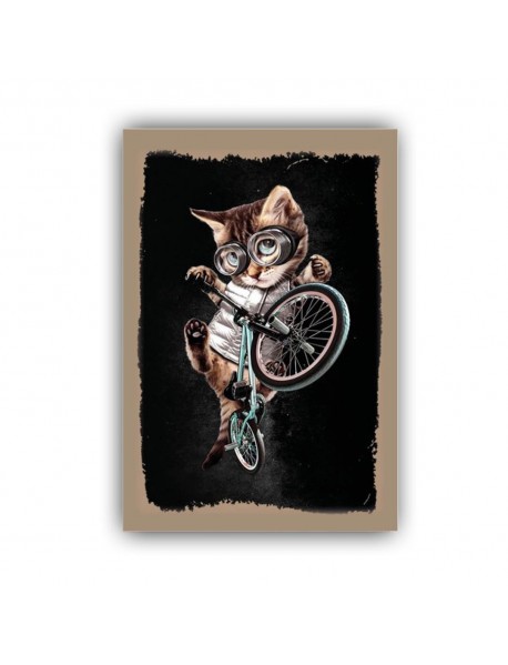 BIKER CAT AHŞAP POSTER 20x30cm  - 98