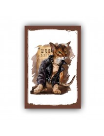 WANTED CAT 2 AHŞAP POSTER 20x30cm  - 79