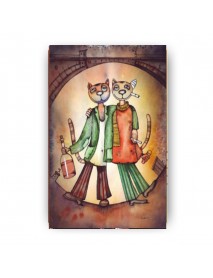 DRINKING CAT AHŞAP POSTER 20x30cm  - 63