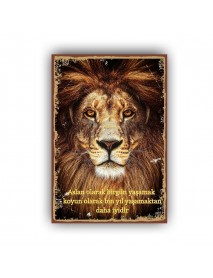 ASLAN OLARAK BİR GÜN AHŞAP POSTER 20x30cm  - 40