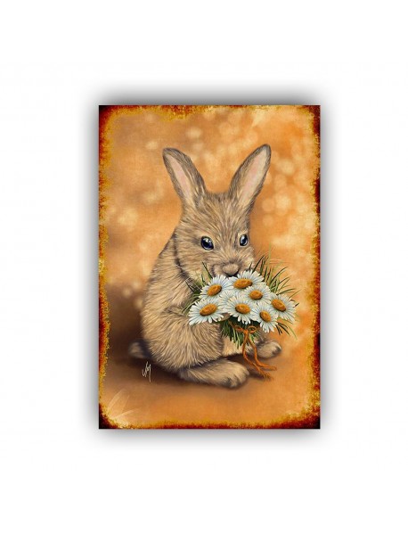 RABBIT 5 AHŞAP POSTER 20x30cm  - 60