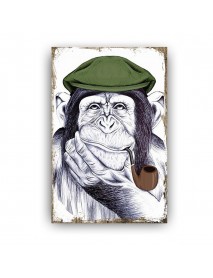 THINKING MONKEY AHŞAP POSTER 20x30cm  - 67