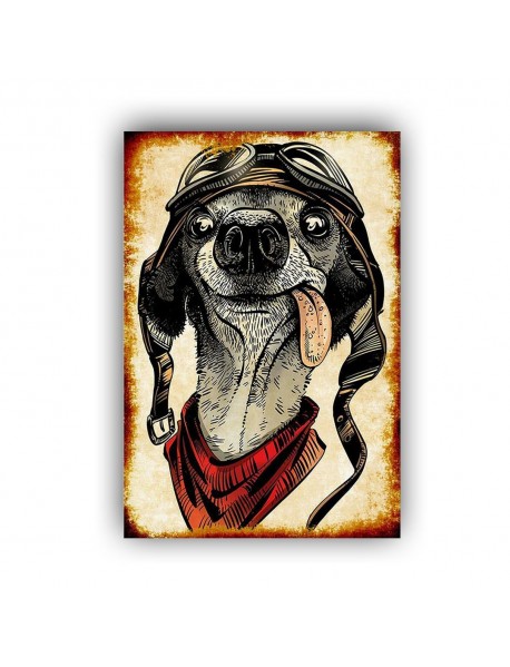 PILOT DOG AHŞAP POSTER 20x30cm  - 92