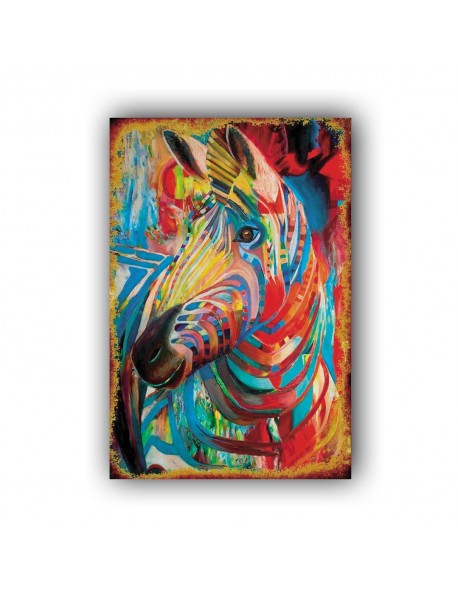 COLORED HORSE AHŞAP POSTER 20x30cm  - 03