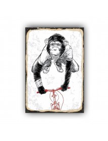 BIKER MONKEY AHŞAP POSTER 20x30cm  - 01