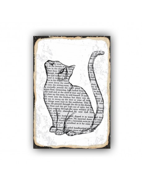 CAT READ AHŞAP POSTER 20x30cm  - 62