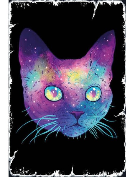 NEON KEDİ AHŞAP POSTER 20x30cm  - 15