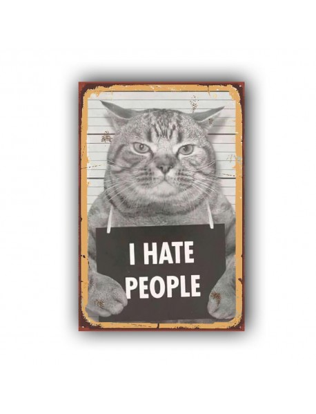 I HATE PEOPLE AHŞAP POSTER 20x30cm  - 58