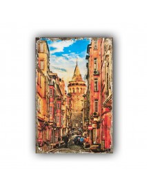 GALATA KULESİ 10 AHŞAP POSTER 20x30cm  - 80