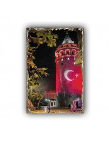 GALATA KULESİ 15 AHŞAP POSTER 20x30cm  - 85