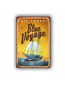 SAIL TURKEY BLUE VOYAGE AHŞAP POSTER 20x30cm  - 10