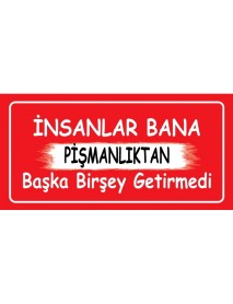 İNSANLAR BANA PİŞMANLIKTAN BAŞKA BİRŞEY GETİRMEDİ AHŞAP PLAKA POSTER - 24