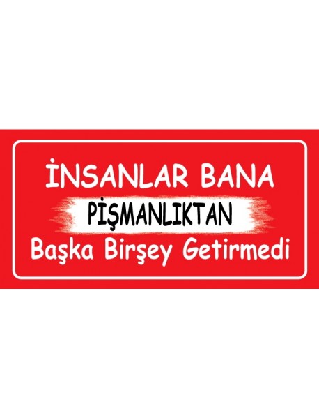 İNSANLAR BANA PİŞMANLIKTAN BAŞKA BİRŞEY GETİRMEDİ AHŞAP PLAKA POSTER - 24