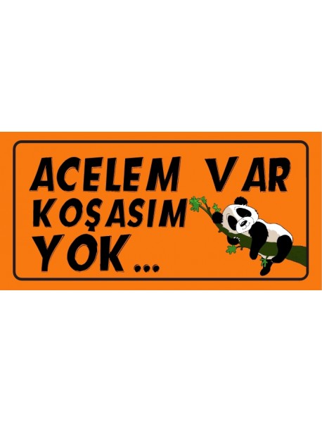 ACELEM VAR KOŞASIM YOK AHŞAP PLAKA POSTER - 28