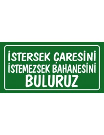 İSTERSEK ÇARESİNİ İSTEMEZSEK BAHENESİNİ BULURUZ AHŞAP PLAKA POSTER - 31