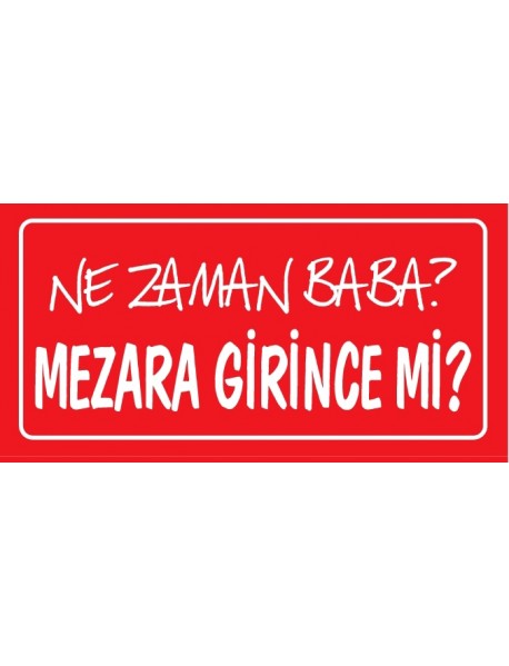 NE ZAMAN BABA ? MEZARA GİRİNCE Mİ ? AHŞAP PLAKA POSTER - 33