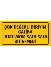 ÇOK DEĞERLİ BİRİYİM GALİBA DOSTLARIM SATA SATA BİTİREMEDİ AHŞAP PLAKA POSTER - 45