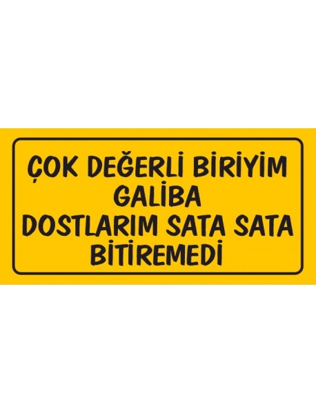 ÇOK DEĞERLİ BİRİYİM GALİBA DOSTLARIM SATA SATA BİTİREMEDİ AHŞAP PLAKA POSTER - 45