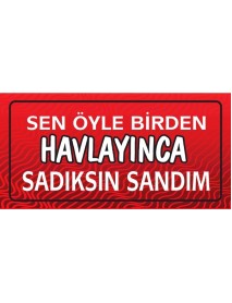 SEN ÖYLE BİRDEN HAVLAYINCA SADIKSIN SANDIM AHŞAP PLAKA POSTER - 51