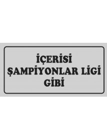 İÇERİSİ ŞAMPİYONLAR LİGİ AHŞAP PLAKA POSTER - 96