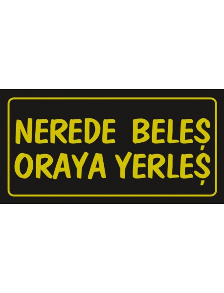 NERDE BELEŞ ORAYA YERLEŞ AHŞAP PLAKA POSTER - 50