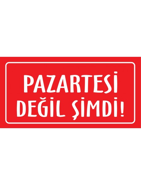 PAZARTESİ DEĞİL ŞİMDİ AHŞAP PLAKA POSTER - 04