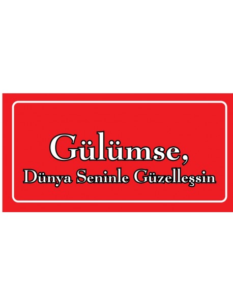 GÜLÜMSE AHŞAP PLAKA POSTER - 19