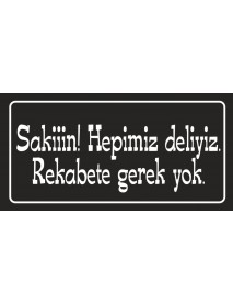 SAKİN HEPİMİZ DELİYİZ AHŞAP PLAKA POSTER - 26