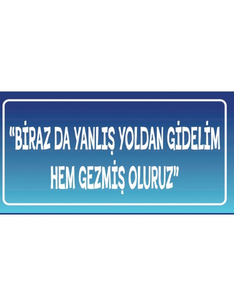 BİRAZDA YANLIŞ YOLDAN GİDELİM AHŞAP PLAKA POSTER - 53