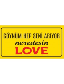 LOVE AHŞAP PLAKA POSTER - 64