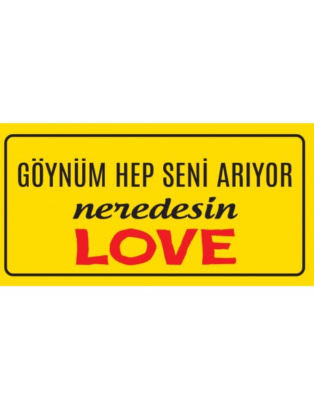 LOVE AHŞAP PLAKA POSTER - 64