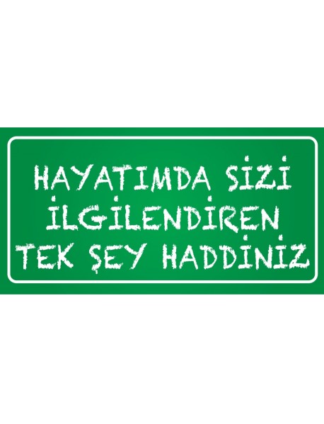 HAYATIM SİZİ İLGİLENDİRMEZ AHŞAP PLAKA POSTER - 69