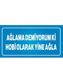 AĞLAMA DEMİYORUM Kİ AHŞAP PLAKA POSTER - 04