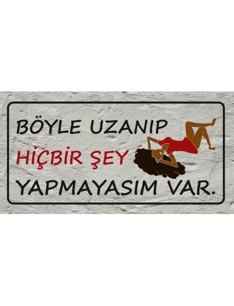 HİÇBİRŞEY YAPMAYASIM VAR AHŞAP PLAKA POSTER - 05