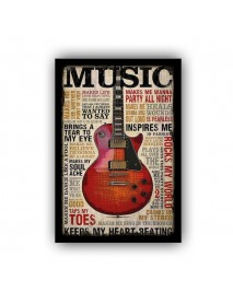 MUSIC KEEPS MY HEART BEATING AHŞAP POSTER 20x30cm  - 49