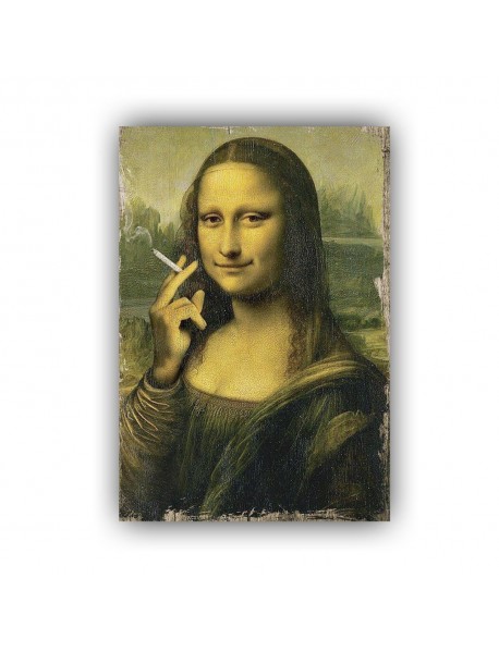 MONA LISA DE CIGARETTE AHŞAP POSTER 20x30cm  - 88