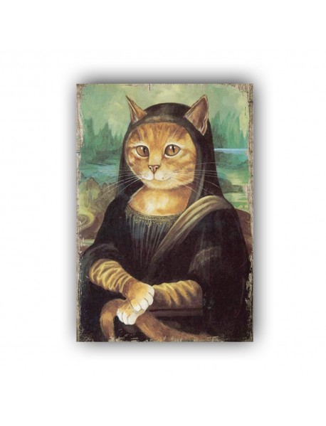 CAT LISA AHŞAP POSTER 20x30cm  - 25