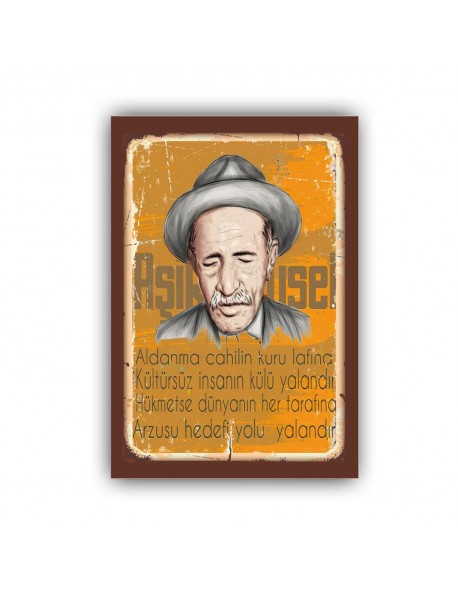 ALDANMA CAHİLİN KURU LAFINA AHŞAP POSTER 20x30cm  - 28