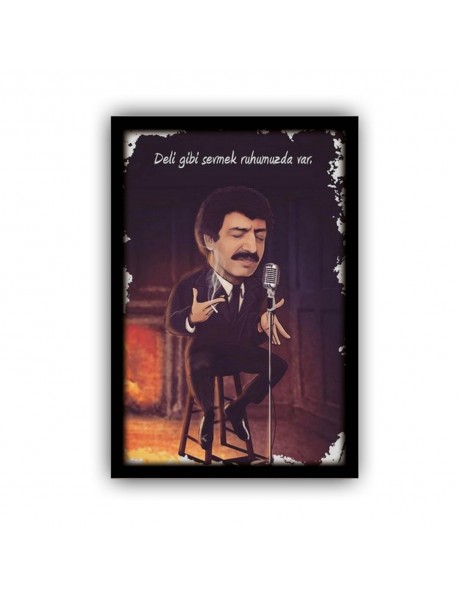 DELİ GİBİ SEVMEK AHŞAP POSTER 20x30cm  - 09