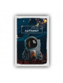 ALKOLİK ASTRONOT 2 AHŞAP POSTER 20x30cm  - 66