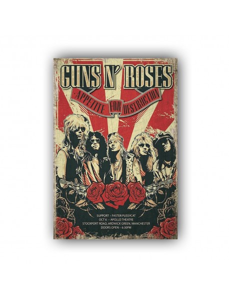 GUNS N ROSES APPETITE FOR DESTRUCTION AHŞAP POSTER 20x30cm  - 78