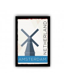 AMSTERDAM AHŞAP POSTER 20x30cm  - 66