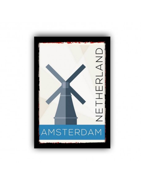 AMSTERDAM AHŞAP POSTER 20x30cm  - 66