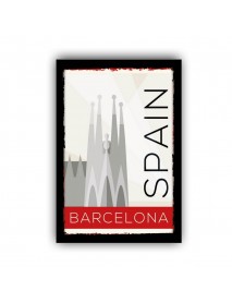 BARCELONA AHŞAP POSTER 20x30cm  - 75