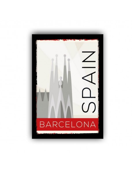 BARCELONA AHŞAP POSTER 20x30cm  - 75