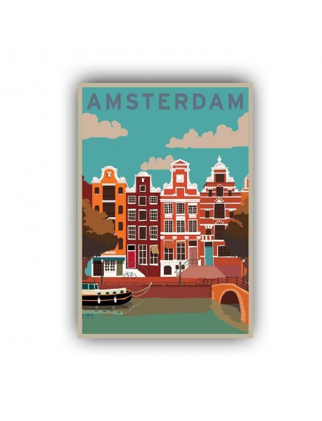 AMSTERDAM 2 AHŞAP POSTER 20x30cm  - 89